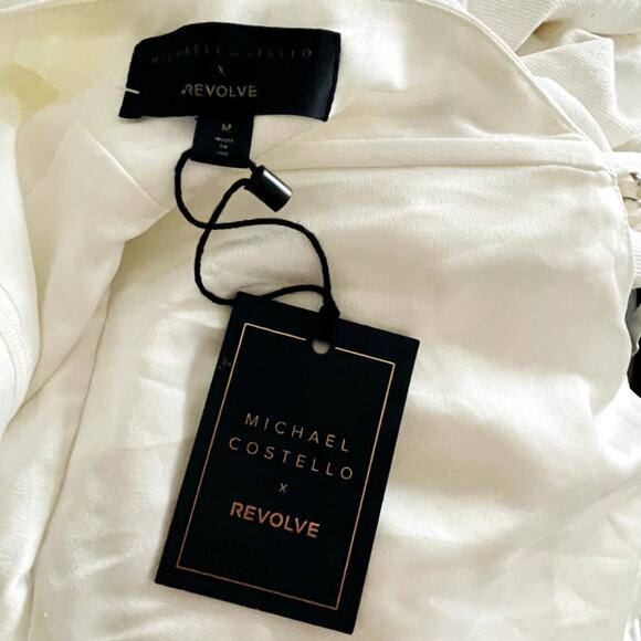 Michael Costello x Revolve Ivory Chain Drape Midi Dress M NWT Bridal - Picture 8 of 9